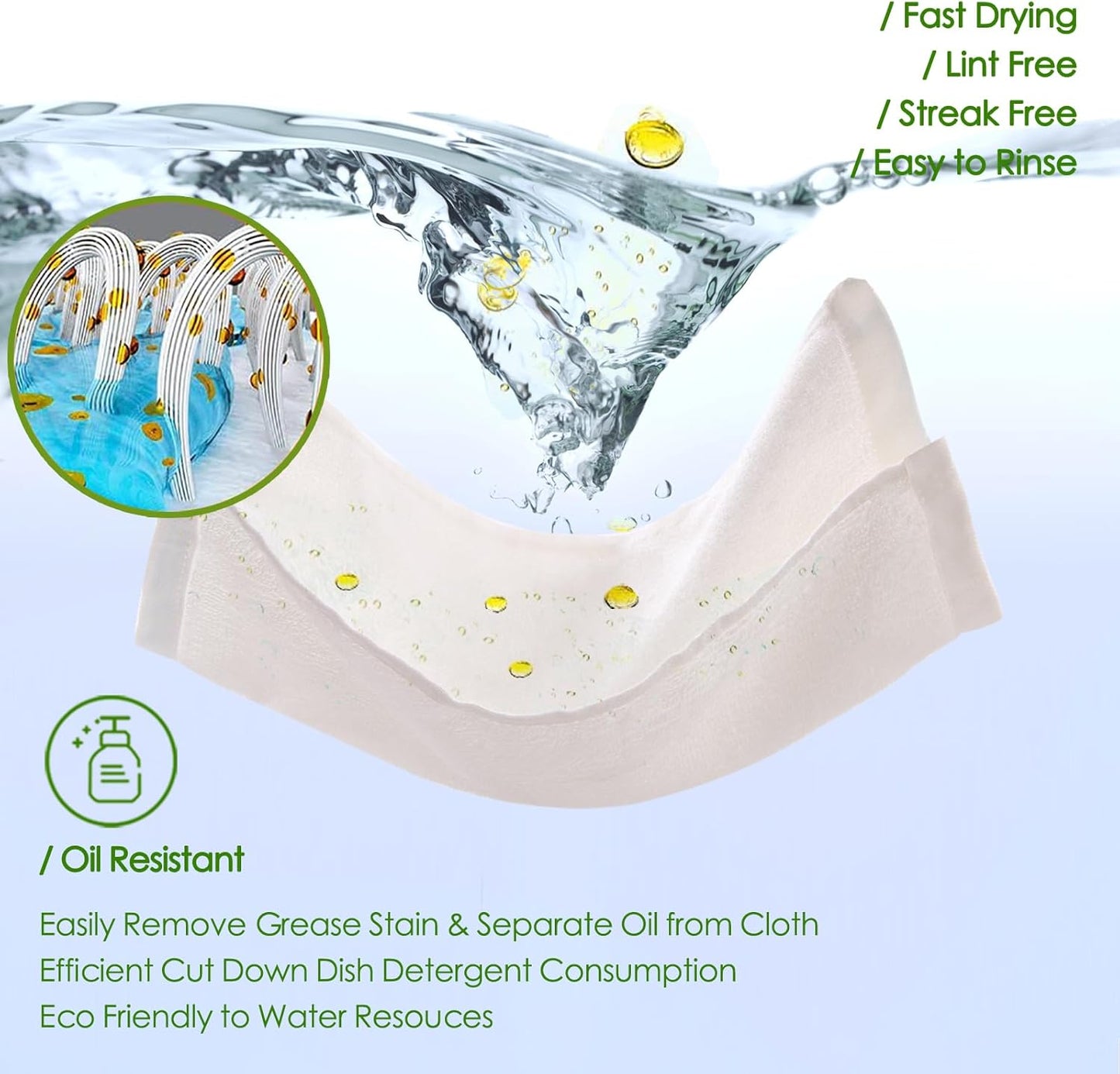 JEFFSUN Dish Cloths 12 Pack, 10x14 inch White Reusable Kitchen Washcloths, Plant Based Rayon, Soft & Scratch Free, Quick Dry, Odor Resistant