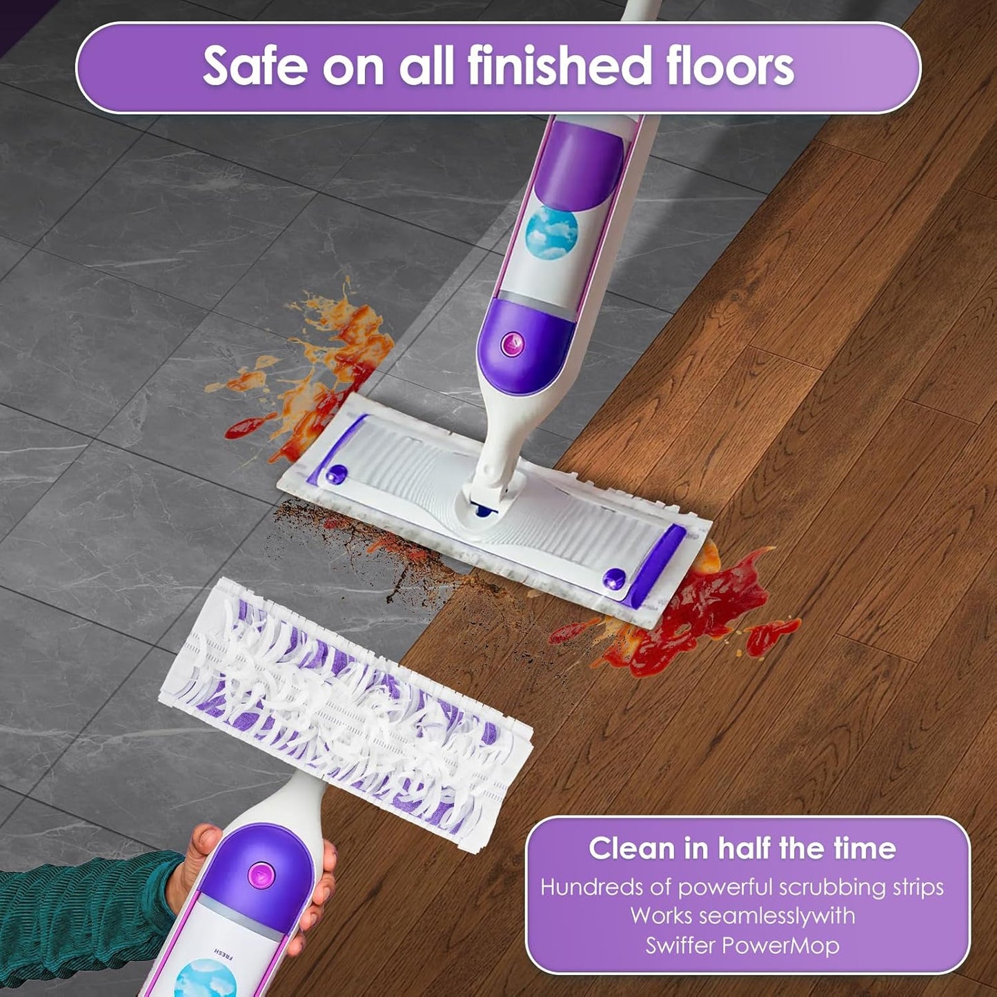 (15 Pack) PowerMop Replacement Power Mop Pads for Swiffer PowerMop, Disposable PowerMop Mopping Pad Refills Compatible with Swiffer PowerMop, Multi-Surface Mop Pad Refills for Floor Cleaning