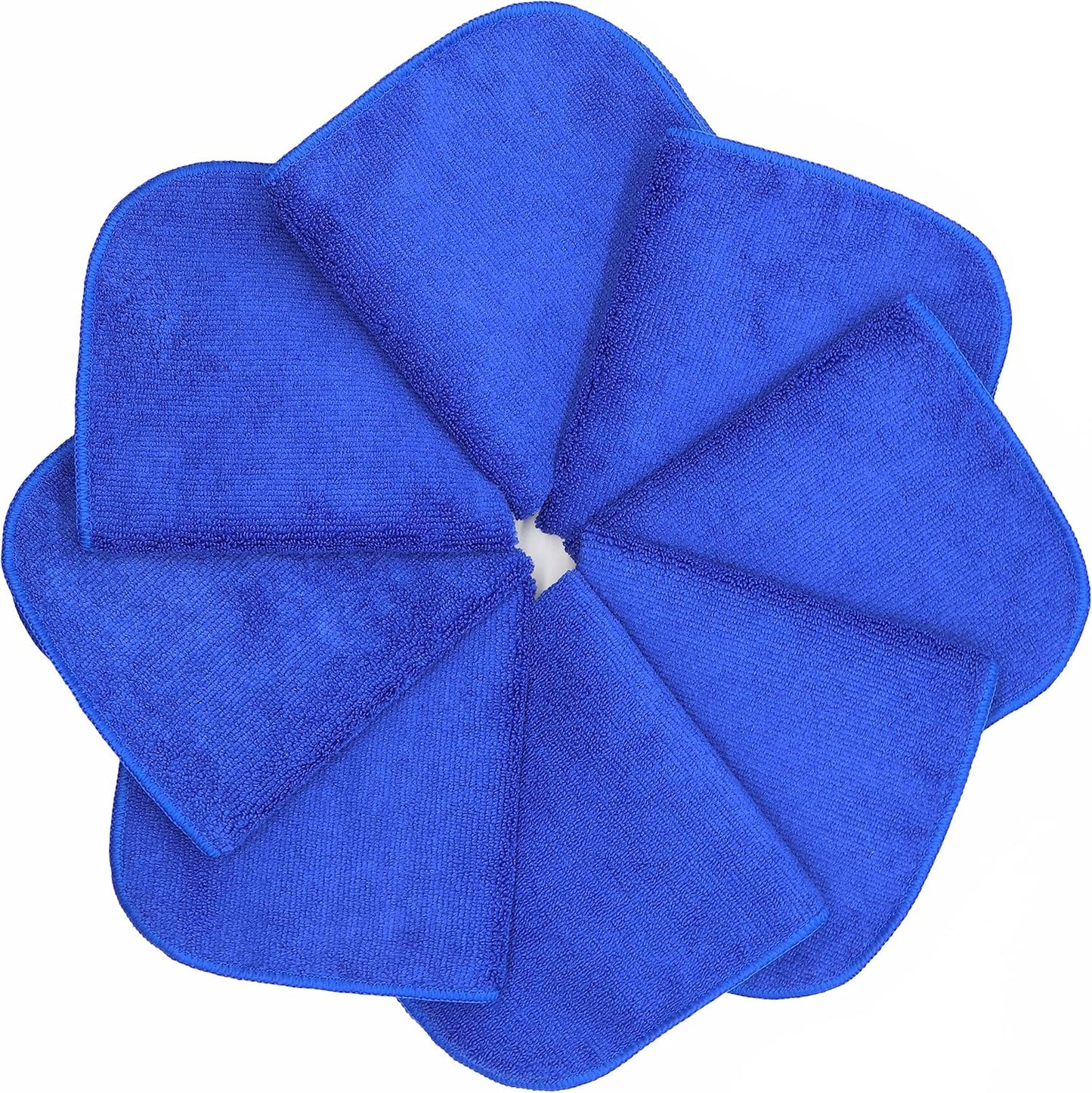 Microfiber Dish Cloths Fast Drying Kitchen Cleaning Cloth Dish Rags Dust Cloths Ultra Absorbent Lint Free Washcloths with Poly Scrub Side 12inch x 12inch 8 Pack (Dark Blue)